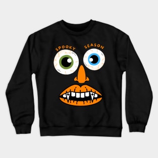 Spooky Season Halloween Face Design Crewneck Sweatshirt